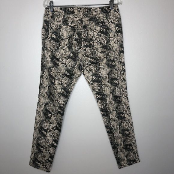 Cabi Women's 8 Beige Diamondback Snakeskin Print Mid Rise Skinny Jeans - Picture 3 of 5